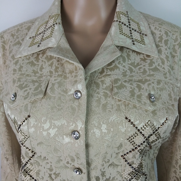 Christine Alexander ivory fold ivory blazer size S - Picture 2 of 3